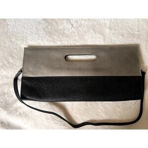 Cleo & Patek Paris Old Money Clutch Black and Gray Genuine Leather